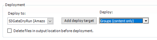 The AutoMap Administrator deployment fields with an Amazon S3 destination and the Groups scope